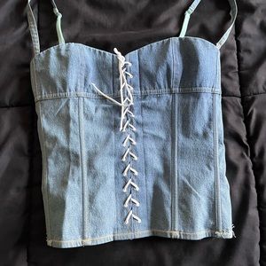 Vintage Y2K Denim Lingerie Corset